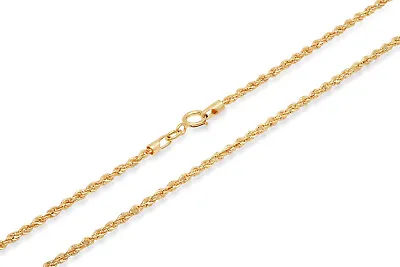 14k Yellow Gold 1.5mm-2.5mm Italy Rope Chain Twist Link Necklace 16 -30  Hollow • $81.50