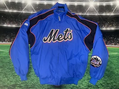 New York Mets Majestic Men's Full Zip Sz Medium Jacket Authentic Collections • $115.99
