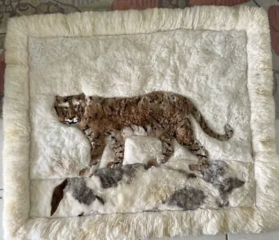 Tiger Alpaca Fur Throw Rug Peru Wall Hanging Or Floor Handmade 4 X 5 Feet • $137