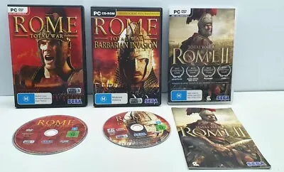 Total War Rome 1 & 2 & Barbarian Invasion M Box Disc Booklet Sega PC Game 2005 • $30