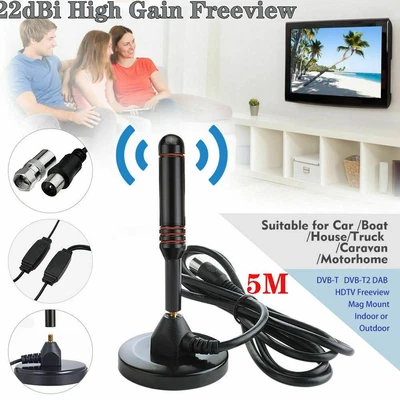 £16.90 • Buy New Digital Freeview Antenna Truck Boat Campervan Gain 22db DVB-T TV Aerial Car