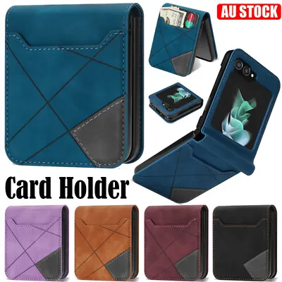 For Samsung Galaxy Z Flip 3 4 5 5G Wallet Case Card Holder PU Leather Cover • $14.65
