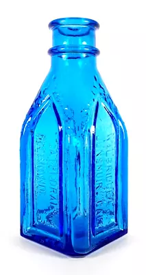 Chief Wahoo Electric Tonic - 8  Tall Cobalt Blue Bottle - Wheaton Glass Co • $11.95