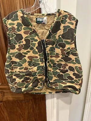 SafTbak  Hunting Vest Duck  Dove  Quail Bird  Vintage Camo Size Small Made USA • $26.62