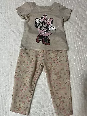 Disney Minnie Mouse Baby Girl 12 Months Outfit T-Shirt Pants ￼ • $4.99