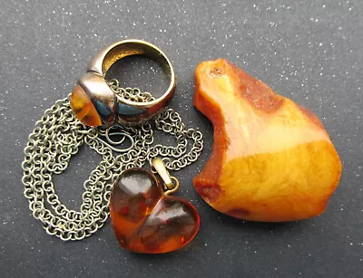 Antique Natural Baltic Amber Jewelry 37g. • £77.21