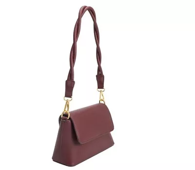 MELIE BIANCO Francesca Vegan Leather Shoulder Bag - Burgundy / Wine • $40