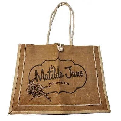 Matilda Jane Fall Field Trip Burlap Tote Shopping Bag Rope Handles • $13.29