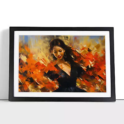 Flamenco Dancer Expressionism Framed Wall Art Poster Canvas Print Picture • £16.95