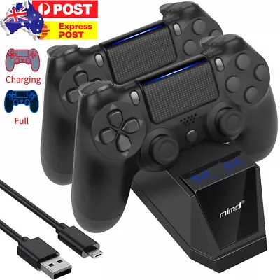 $16.99 • Buy For PS4 Playstation 4 Controller Fast Dual Charger Dock Station Charging Stand