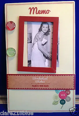 NEW Retro Shabby Chic Button Magnetic Memo Board Glass Magnet Photo Frame Mother • £9.99