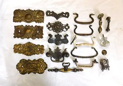 Antique Vintage Drawer Bin Pulls Mixed Lot Brass & Other Parts • $10.95