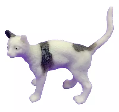 Mini Kitty Barn Stray Cat Toy Figure Farm Animal Gray White Miniature PVC 3+ • $8