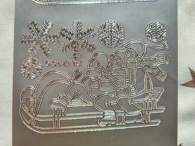 £1.80 • Buy Peel Off Craft Stickers Christmas Silver Children Sleigh Snowflake Card Making