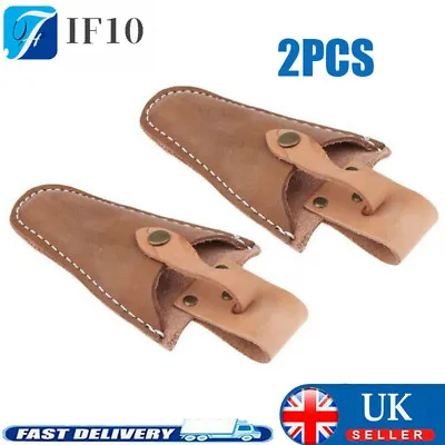 2PCS Sheath Brown Leather Secateurs Holster Belt Pouch For Garden Tool Scissors • £10.91