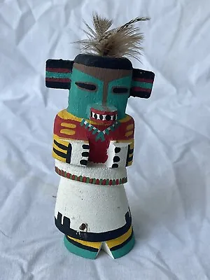 Vtg  Kachina Warrior Rt  66 Native American Wood Painted Doll Souvenir Lizard • $28