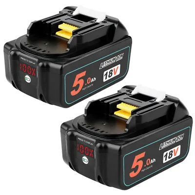 2PCS 5 Ah 18V Battery Fit For Makita Li-ion BL1860 LXT BL1830 BL1850 LED Display • £46.89