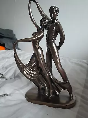 Crosa Cold Cast Bronze Effect Dancers Figurine • £15