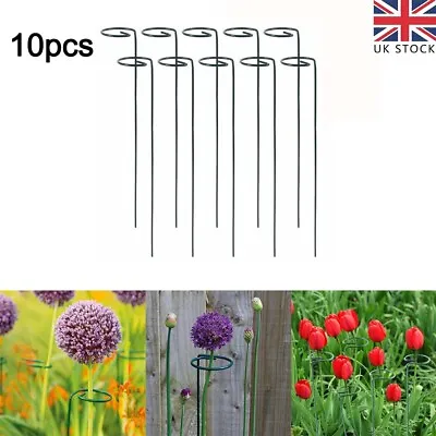 £8.73 • Buy 10Pcs Metal Plant Bow Stand Stake Strong Round Garden For Flower Support