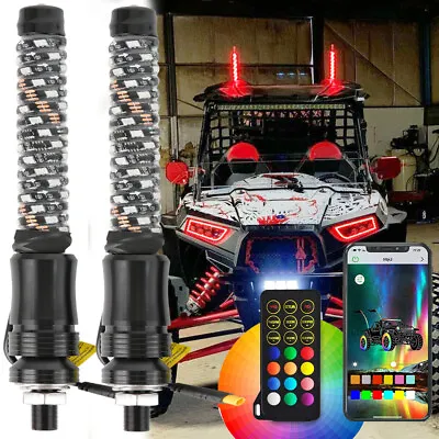 1ft RGB LED Antenna Whip Spiral Light For Can-Am Maverick X3 UTV ATV Accessories • $69.11