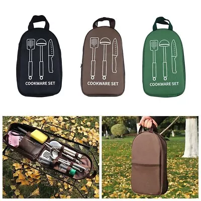 Large Capacity Camping Picnic Cooking Utensils Storage Bag Outdoor Cookware Bag • £9.74