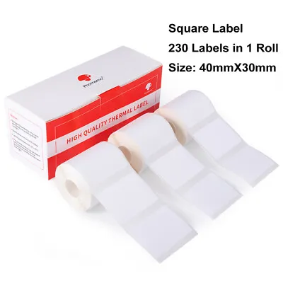 690 Labels/3Roll Phomemo M110 M200  Printer 40x30mm Self-Adhesive Thermal Paper • $14.99