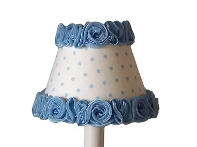 Blue Dot Rose-Ruffle Chandelier Shade 5  Mini Lamp Sconce Shade Princess • $5