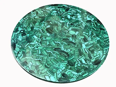 30  Marble Round Table Top Pietra Dura Malachite Inlay Handcrafted Work • $1449.86