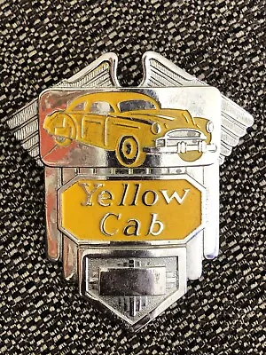 $55 • Buy Vtg NEW NOS Original Yellow Taxi Cab Driver Hat Pin Badge For Uniform