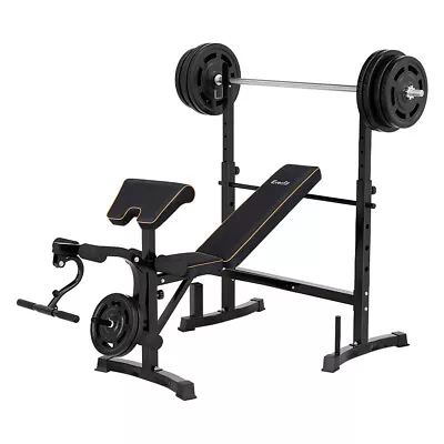 Everfit 10 In 1 Weight Bench Adjustable Home Gym Station Bench Press 330KG • $169.95