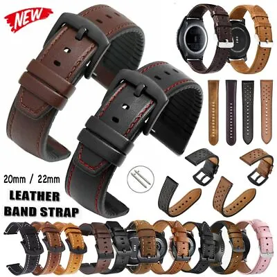 £3.99 • Buy Smart Watch Leather Strap Sport Silicone Wrist Band Replacement Bracelet 20/22mm