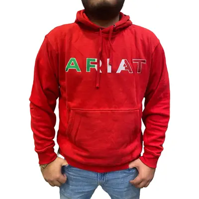 Ariat® Men's Red Embroidered Mexico Graphic Pullover Hoodie 10043101 • $39.97