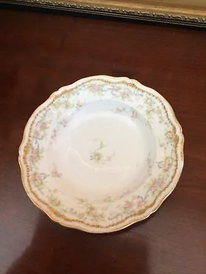 T.HavilandLimogesSchleiger 340 Pink Rosed Double Gold Rim 7 ½” Coupe Soup Bowl • $34