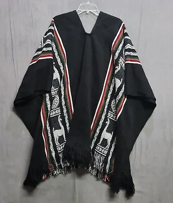 Soft Wool Cotton Blend Native Hands Made Llama Poncho • $24.98