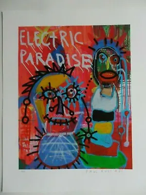 Paul Kostabi  Electric Paradise  2014 Hand Signed Numbered 14/30 Urban Art • $175