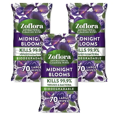 3 X Zoflora Multi-surface Cleaning Wipes Midnight Blooms 70's • £10.99