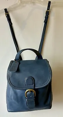 Coach Blue Vintage Bantam Bag Daypack Mini Pack Bucket Bag Leather Soho A5C-4152 • $119