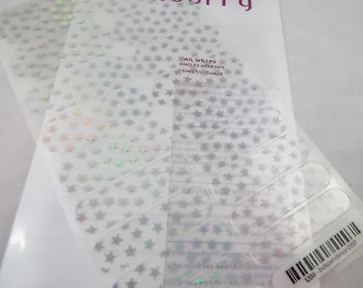 Jamberry Independence 0317 12B8 Holographic Stars On Clear Full Sheet Nail Wrap • $8.07