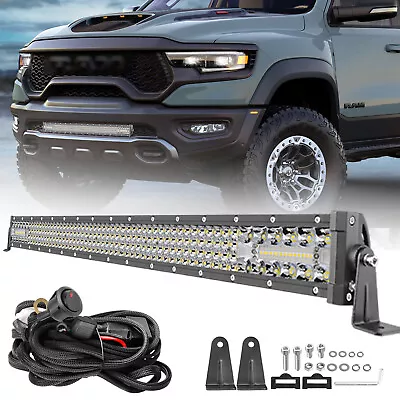 32  LED Light Bar Combo 6500K Driving For Dodge Ram 1500 2500 Bumper 30 +Wiring  • $58.99