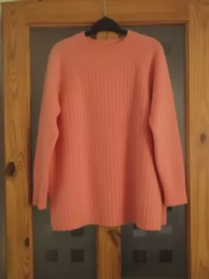 M&s Autograph Soft Coral 100% Cashmere Jumper - Size M • £15