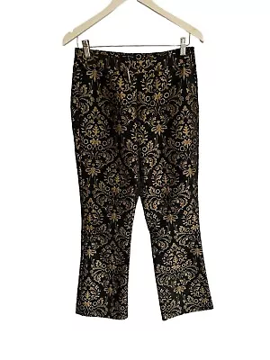 Urban Outfitters Jacquard Trousers Black Gold NWT Size 6 8  • £12.99