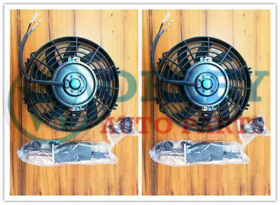 Universal Two 9 Inch 12V Volt Electric Cooling Fan Thermo Fan + Mounting Kits • $67.50