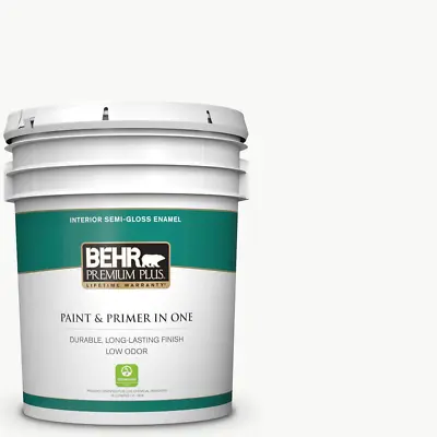 5 Gal. Ultra Pure White Semi-Gloss Enamel Low Odor Interior Paint In One • $166
