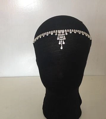 £6.09 • Buy 1920's GATSBY CRYSTAL DIAMANTE DROP Tassel CHARM HEADBAND HAIR WEDDING Bridal