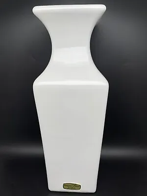 Vintage 1998 Haeger Floral 11-3/4  White Glossy #616 Lily Vase • $24.43