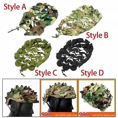 Fast Helmet Cover Disguise Multicam Ghillie Headwear For Game Forest Camping • £8.74