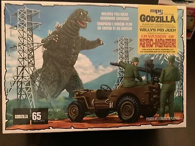 Godzilla Willy’s MB Army Jeep 1:25 Scale Model Kit MPC 882 NEW • $15