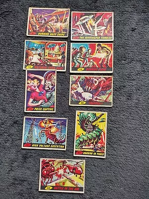 9 Diff't A & BC Bubbles Inc UK Mars Attacks Cards. #s 6/10/13/19/21/30/40/41/44 • £22