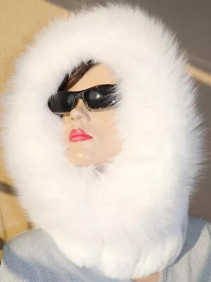 Fur Hat Shadowfuchs Hood Rex Fur Chinchilla Flyer Cap Winter Ski White • $514.77