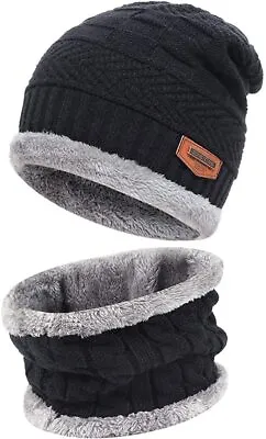 Mens Womens Winter Warm Baggy Slouchy Ski Skull Knit Beanie Hat & Scarf Cap Lot • $10.49